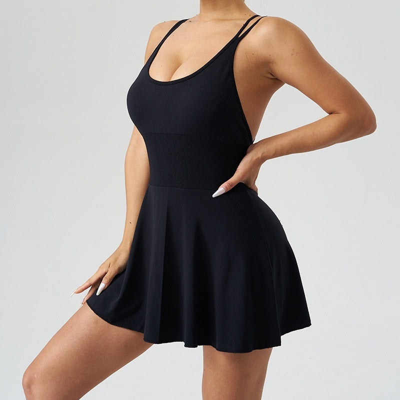 Sleek Athletic Mini-Dress with Shorts