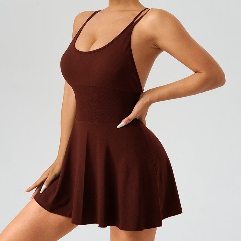 Sleek Athletic Mini-Dress with Shorts